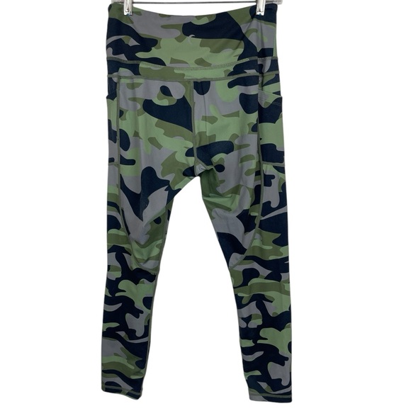 🥑5/$25 Zyia Active Leggings Size Large Womens Camo Green Gray high waist - Picture 2 of 5